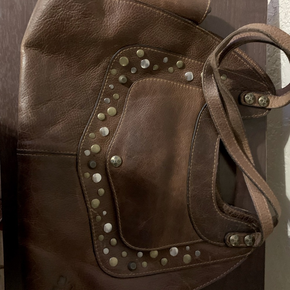 Patricia Nash brown studded purse SO COOL
